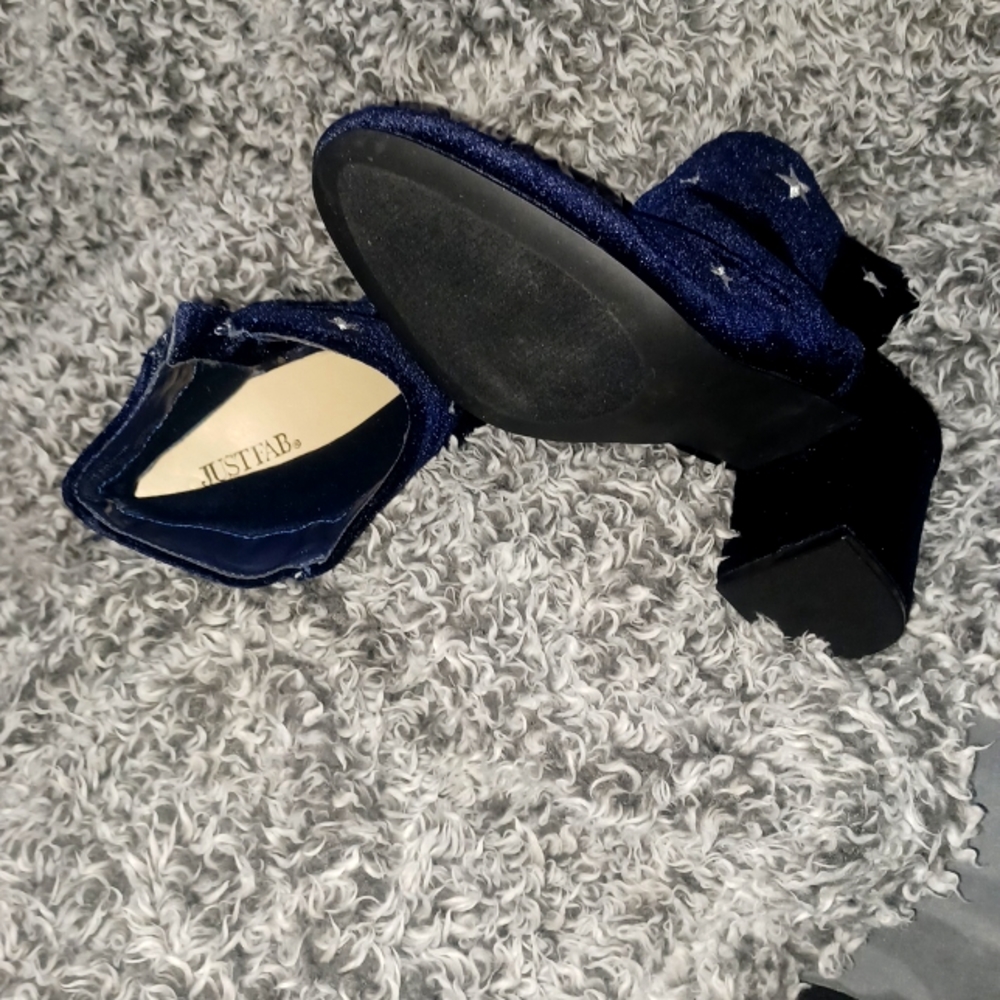 Blue Velvet n White stars Booties